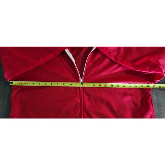 Vintage 70’s Sears Jacket Men’s Medium Red Windbreaker Rain Hoodie Stock #52012 - Picture 8 of 13